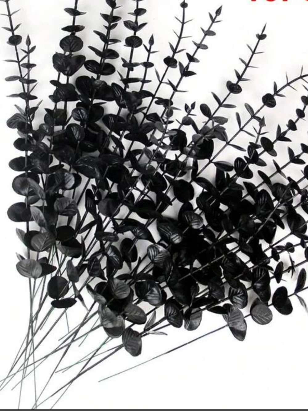 Black Artificial Eucalyptus Stems- 10 piece Set NEW 🏷️